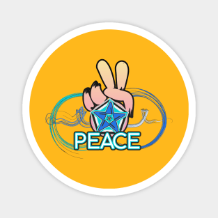 All Stars Peace Badge Magnet